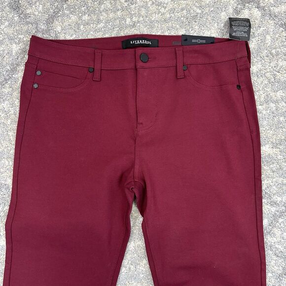 Liverpool Womens Jeans Madonna Legging Ponte Knit Stretch Burgundy 12 Petite - Picture 2 of 12